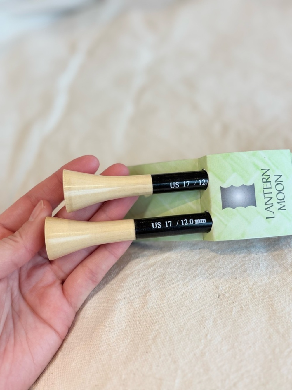 lantern moon US 17 / 12mm - ebony wood knitting needles - single point NWT